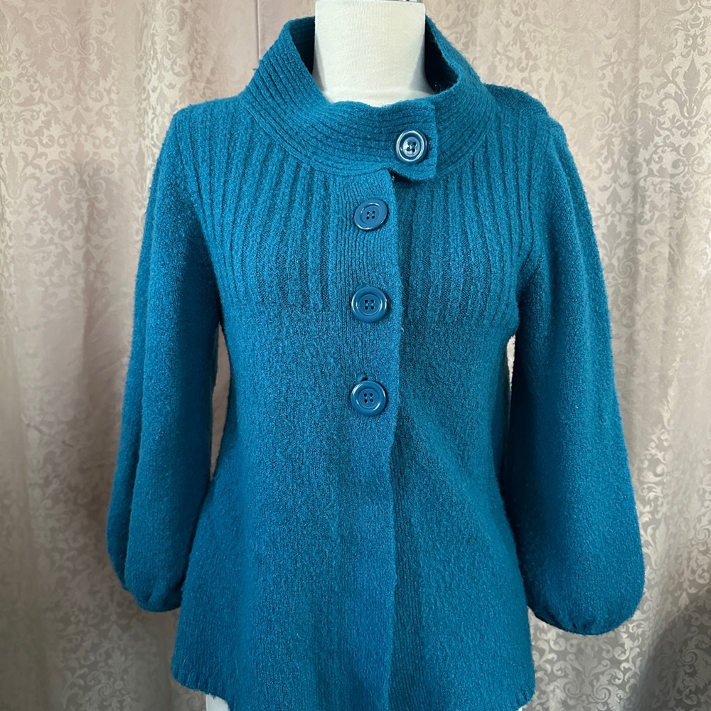 Teal Button-Up Sweater